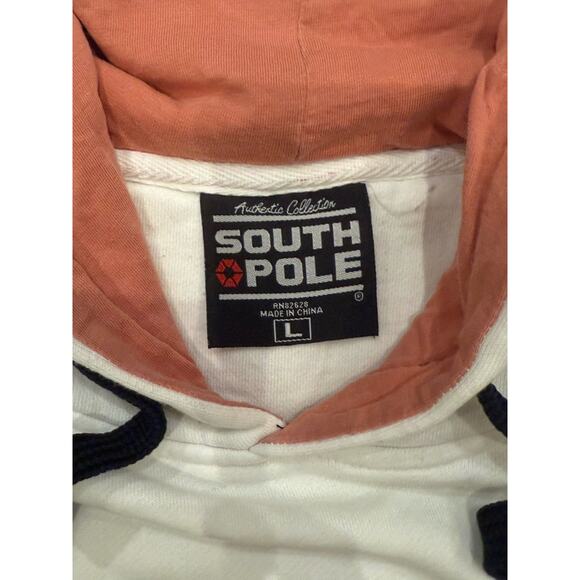 Vintage Y2K Southpole Adult L White Hoodie Sweatshirt Men’s Hip-Hop Spellout - Picture 4 of 8
